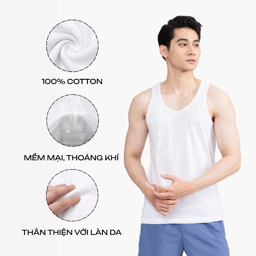 Combo Áo Ba Lỗ Tanktop Chất Liệu Cao Cấp Mềm Mịn, Thoáng Khí Insidemen ITL001EXP