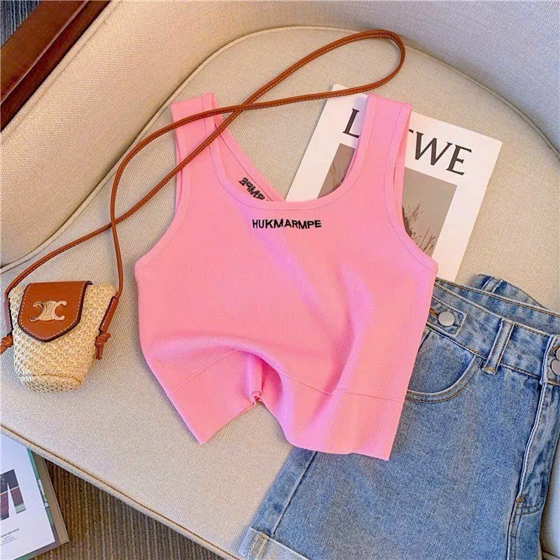( Mở bán 2026) Áo bra croptop 2 dây bản vừa, Cổ tròn lệch sau chất thun tăm mềm,dáng basic,phong cách trẻ trung