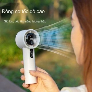Quạt Cầm Tay Turbo MINI  Tốc Độ Gió Cực Mạnh Màn Hình Hiển Thị Pin YATASMART BẢN MỚI 2026