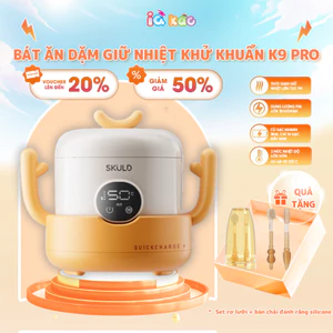 Bát Ăn Dặm Giữ Nhiệt SKULD K9PRO - Bình Ủ Cháo Tích Điện, Khử Khuẩn UV, Chống Nước IPX7, Làm Ấm, An Toàn Cho Bé IQKAO