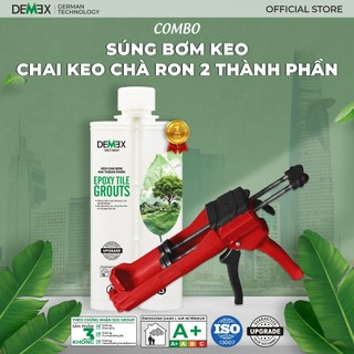 Combo 1 Súng Bơm Keo Thường Màu Đỏ 1 Keo chà ron cao cấp Demex. Chống thấm,chuyên dụng trong nhà & ngoài trời