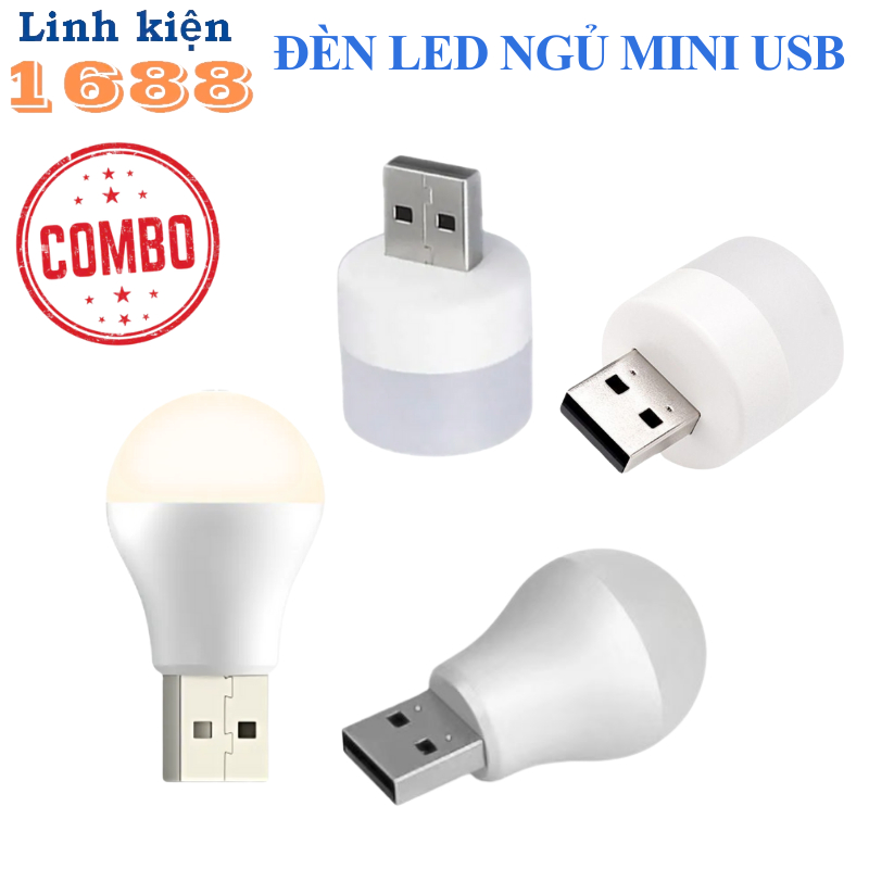 Combo- Đèn ngủ Led mini cổng USB siêu sáng nhỏ gọn tiện dụng