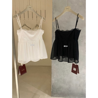 𝐏𝐡𝐢𝐞𝐧 𝐖𝐆𝐖𝐄 | (Sẵn đen) w8672 Áo 2 Dây Phối Ren Dáng Xoè Nhẹ