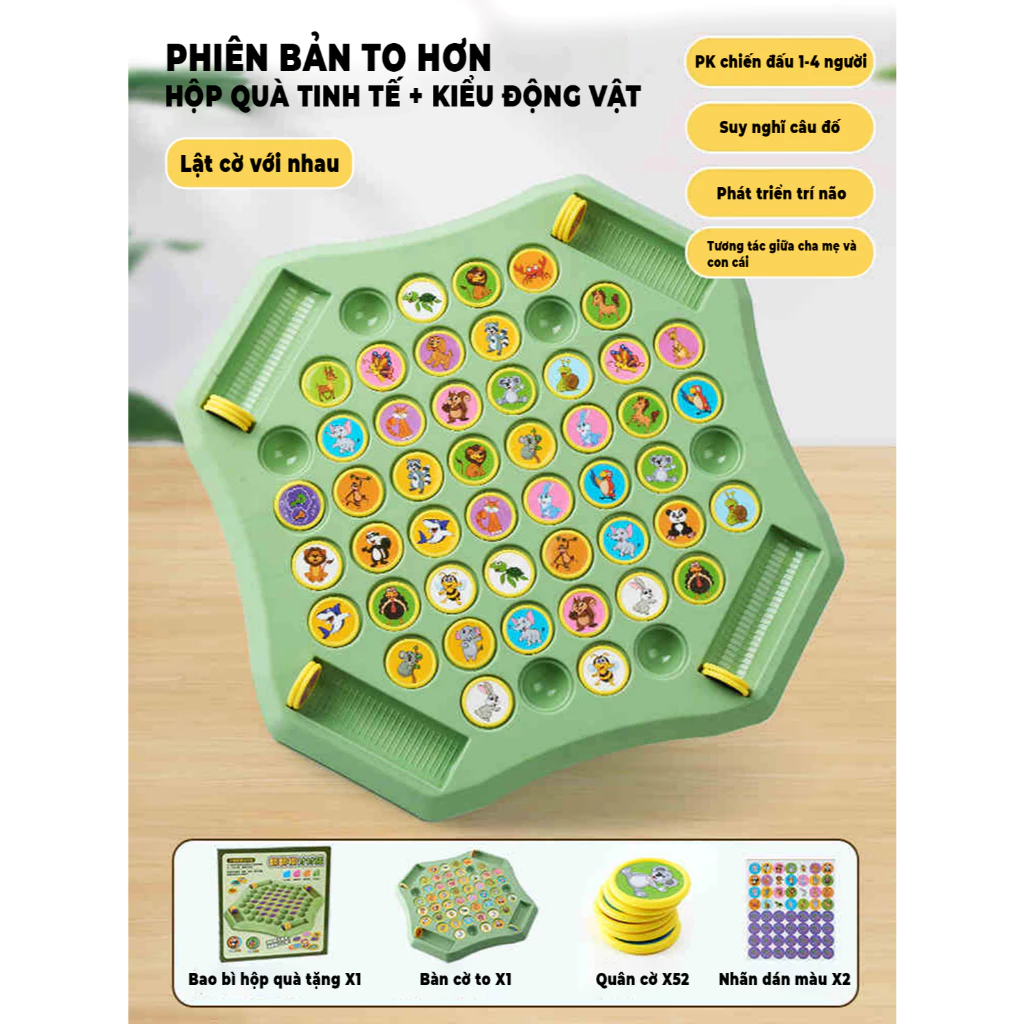 Bộ Cờ Lật Rèn Luyện Trí Nhớ, Nâng Cao Tư Duy Giúp Trẻ Quên Ngay Điện Thoại