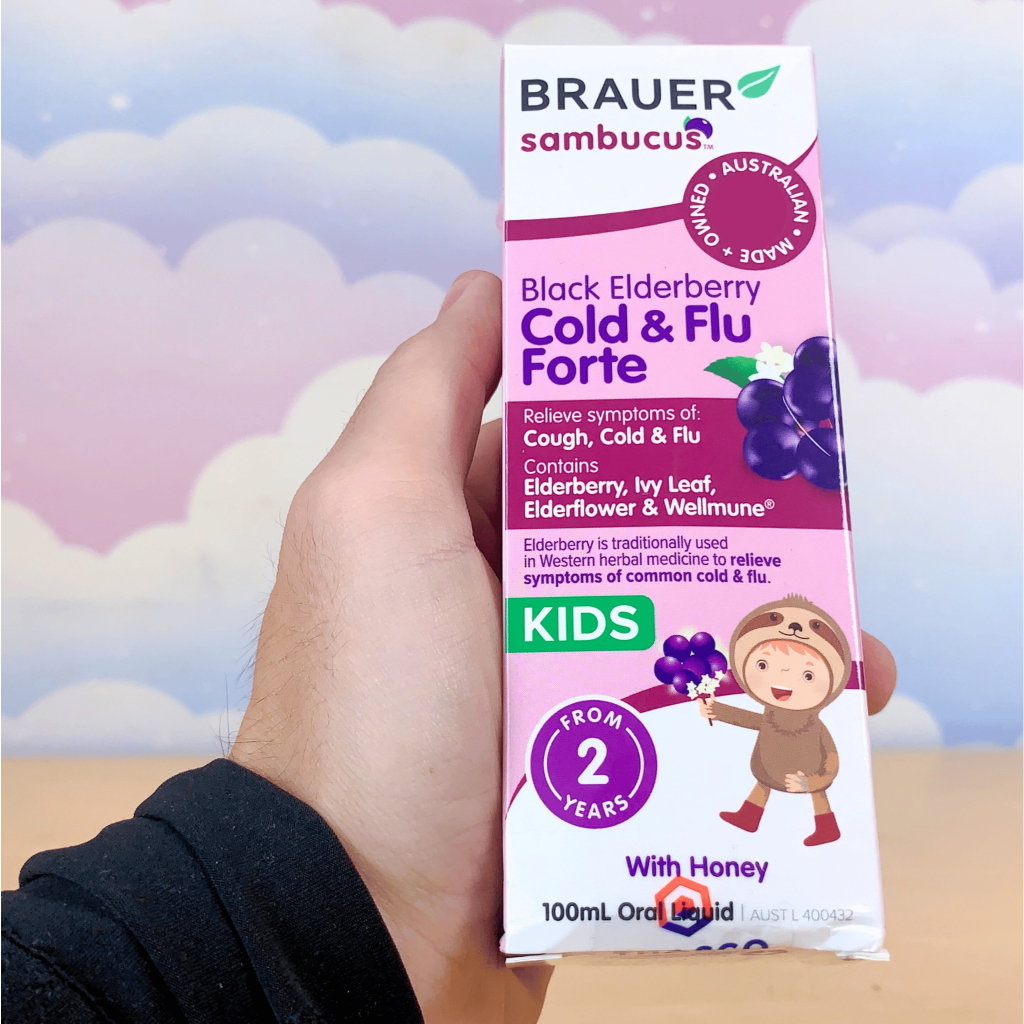 Siro Brauer Sambucus Black Elderberry Cold & Flu Forte Kids 100ml Hỗ Trợ Hô Hấp | Babymall & Care