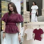 Áo nhún phối tay bồng tôn dáng A075