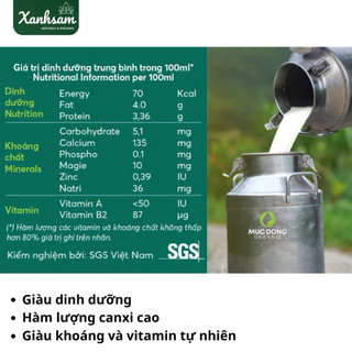 [HỎA TỐC] Sữa Tươi Thanh Trùng Hữu Cơ Mục Đồng 180ml/ 450ml/ 900ml - Xanhsam Natural & Organic