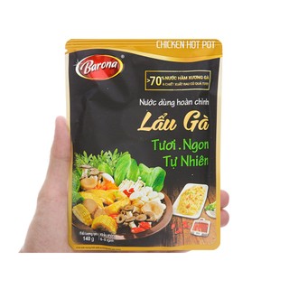 Nước dùng hoàn chỉnh lẩu gà Barona gói 140g
