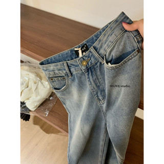 𝐏𝐡𝐢𝐞𝐧 𝐖𝐆𝐖𝐄 | (Sẵn M) w7249 Quần Jean Xanh Nhạt Ống Đứng Rộng