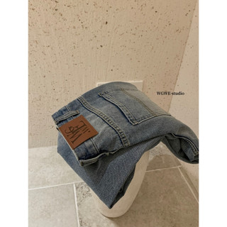 𝐏𝐡𝐢𝐞𝐧 𝐖𝐆𝐖𝐄 | (Sẵn M) w7249 Quần Jean Xanh Nhạt Ống Đứng Rộng