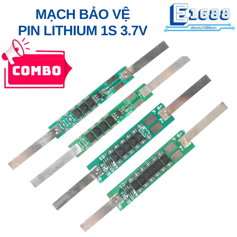 Combo- Mạch bảo vệ pin Lithium 1S 3.7V 2A - 9A (1 - 6 MOS) có hàn kẽm sẵn