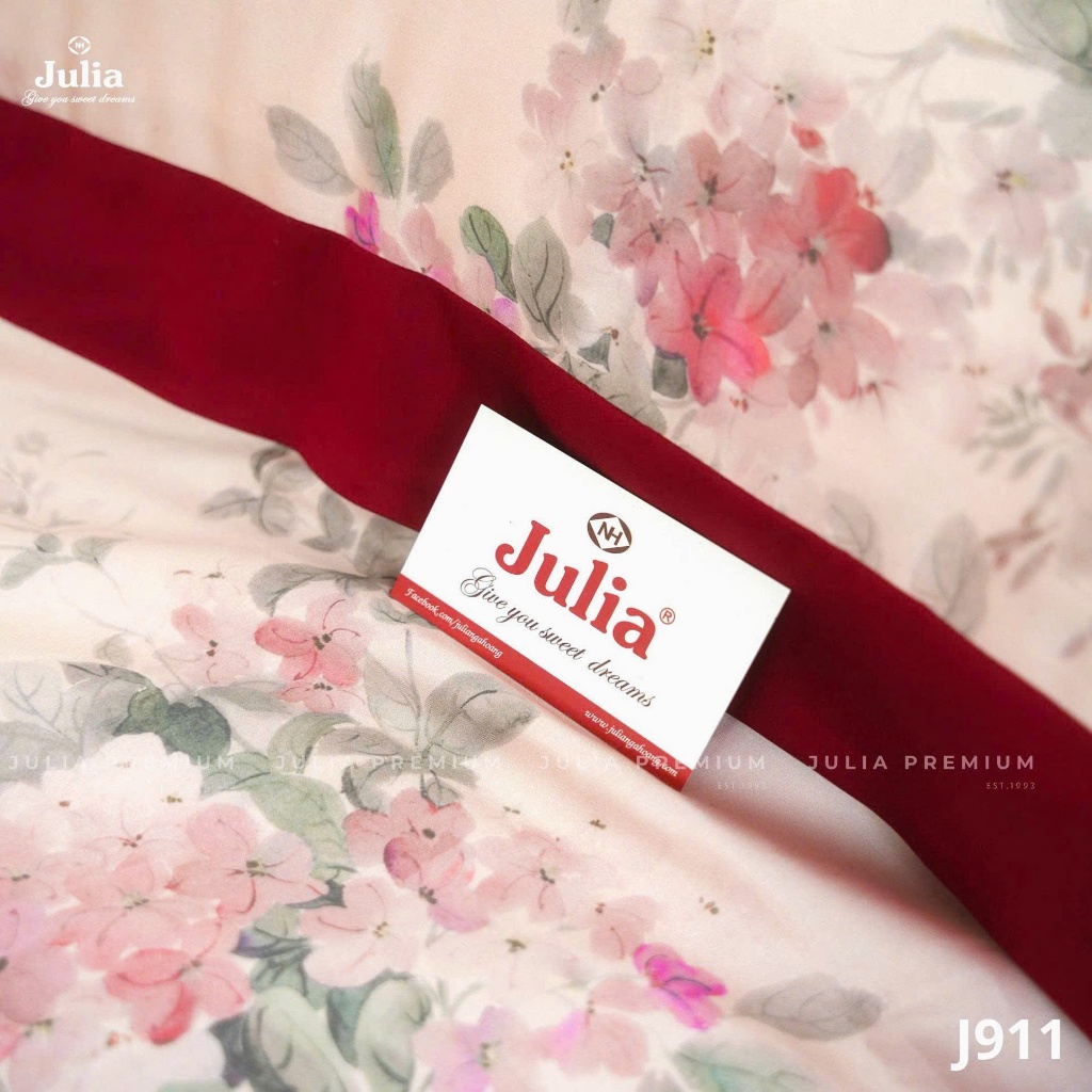 Bộ Chăn Ga Gối Lụa Tencel 100% Gỗ Sồi Cao Cấp Julia- Mềm Mịn, Mát Lạnh Màu Hồng 911
