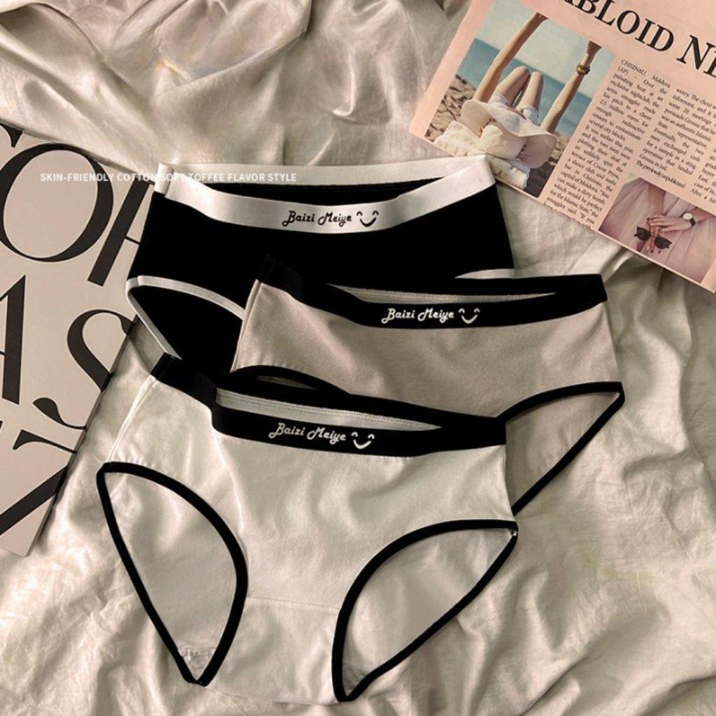 Quần lót nữ cotton thoáng khí cạp vừa tôn dáng sexy kiểu dáng basic in chữ cá tính LANIXA L8822