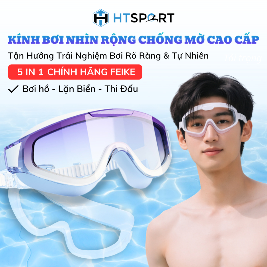 Kính Bơi 4K HD Chống Mờ Nam Nữ Cao Cấp – Kính Bơi Người Lớn Chuyên Nghiệp Chính Hãng HTSPORT FK800