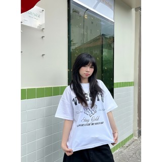 Áo Thun Boxy Stay Gold - Cotton Nam Nữ Form Boxy Tay Lỡ Oversize Cổ Tròn Cotton 250gsm co giãn 2 chiều