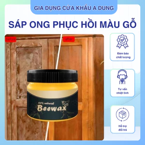Sáp Ong Đánh Bóng Đồ Gỗ Sàn Gỗ BEEWAX 80gr, Sáp Tự Nhiên Làm Mới Phục Hồi Màu Gỗ B-àn Ghế Tủ Cửa Gỗ.