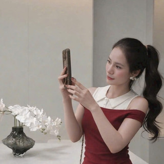 Set áo layer Áo Ba lỗ Cổ Sơ Mi Phối Trễ Vai Tinh Tế Xinh Xắn
