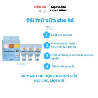 Túi Trữ Sữa Bột MOLLI Tiện Lợi Khi Đi Ra Ngoài Chống Ẩm Mốc Dung Tích 50g Hộp 30 Cái MOL 0035