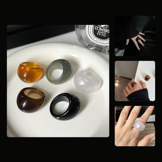 Nhẫn nhựa tròn cổ điển châu Âu và Mỹ, thiết kế đơn giản và độc đáo, phù hợp mọi dịp ON_0006