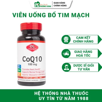 Bổ Tim Mạch Olympian Labs CoQ10 100mg - Hỗ Trợ Tăng Cường Sức Khoẻ Tim Mạch 60 Viên/Hộp