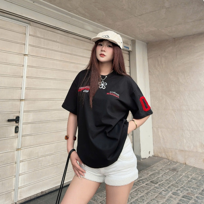 Áo Thun Boost Energy 09 Cotton 250gsm Local Brand Nevasome Thêu Tay Form Boxy Rộng Nam Nữ Cổ Tròn