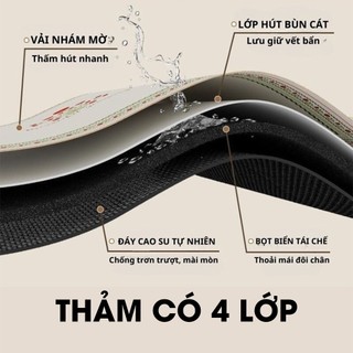 Thảm thấm hút nước nhanh khô, thảm lót ly thấm nước cho nhà bếp chất liệu da Nappa đế cao su chống trượt Homie Tech