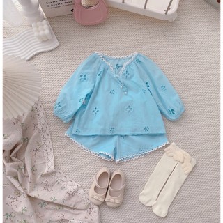 Quần áo trẻ em, Quần áo hè bé gái, chất thô mềm thêu hoa 9-26kg S1678 | Tiểu Yến KID