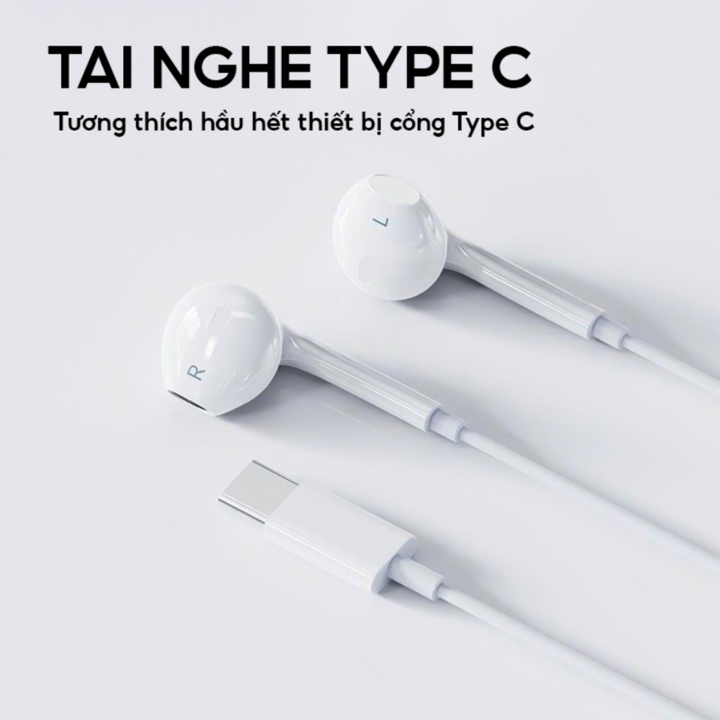 Tai Nghe Nhét Tai Chân Type-C Có Mic Đàm Thoại, Âm Thanh Chất Lượng - Cho IP 15/16/17/Plus/Pro/Max/Samsung