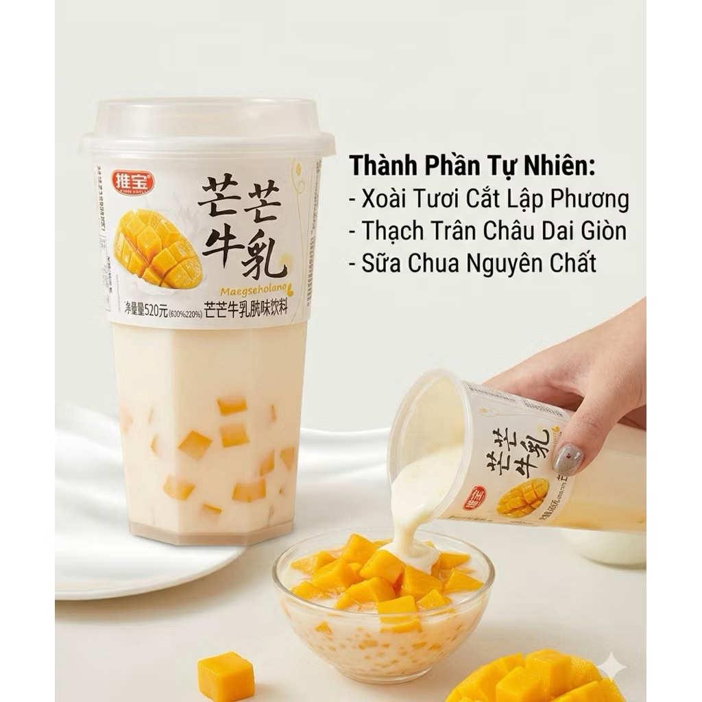 {HOT TREND} Combo 6 cốc  Nước sữa chua chân châu Weibao đủ vị
