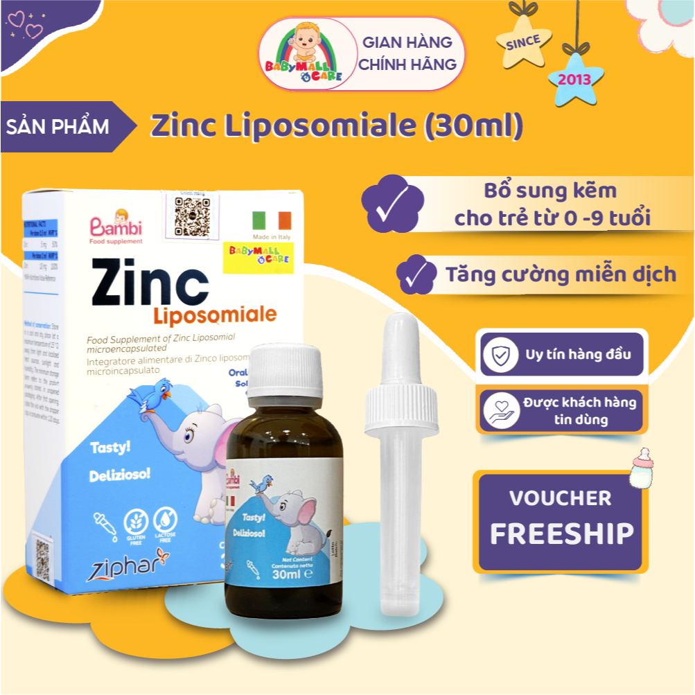 Siro Zinc Liposomiale 30ml Bổ Sung Kẽm Hỗ Trợ Miễn Dịch Cho Trẻ 0-9 Tuổi Cao Cấpl | Babymall & Care