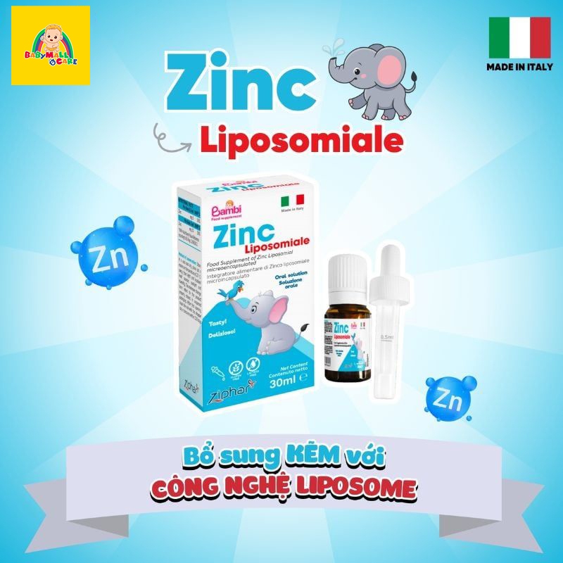 Siro Zinc Liposomiale 30ml Bổ Sung Kẽm Hỗ Trợ Miễn Dịch Cho Trẻ 0-9 Tuổi Cao Cấpl | Babymall & Care