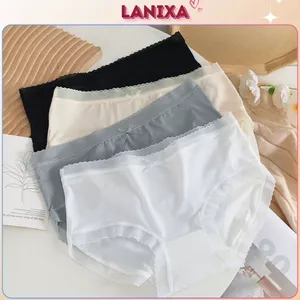 Quần lót nữ su lụa mỏng nhẹ mềm mại viền ren sang trọng gợi cảm đính nơ xinh xắn LANIXA L369 -CB