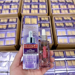 Serum L'oreal Revitalift Hyaluronic Acid Cấp Ẩm Giảm Nếp Nhăn & Căng Mướt Da Loreal Tím HA 30ml
