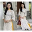 Áo Dài Cách Tân Dáng Ôm Lụa Gấm Thanh Yên Cao Cấp - Họa Tiết Hoa Nhí Nữ Tính, Phối Nút Bọc Chất Vải Mềm Mát T1517G