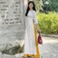 Áo Dài Cách Tân Dáng Ôm Lụa Gấm Thanh Yên Cao Cấp - Họa Tiết Hoa Nhí Nữ Tính, Phối Nút Bọc Chất Vải Mềm Mát T1517G