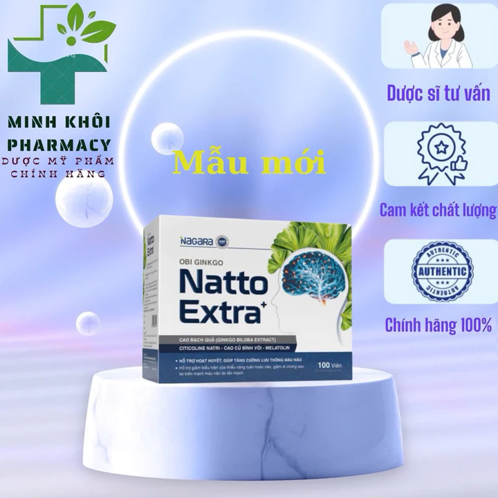 Hoạt huyết dưỡng não NATTO EXTRA hỗ trợ hoạt huyết, tăng tuần hòa máu não-MKPMC