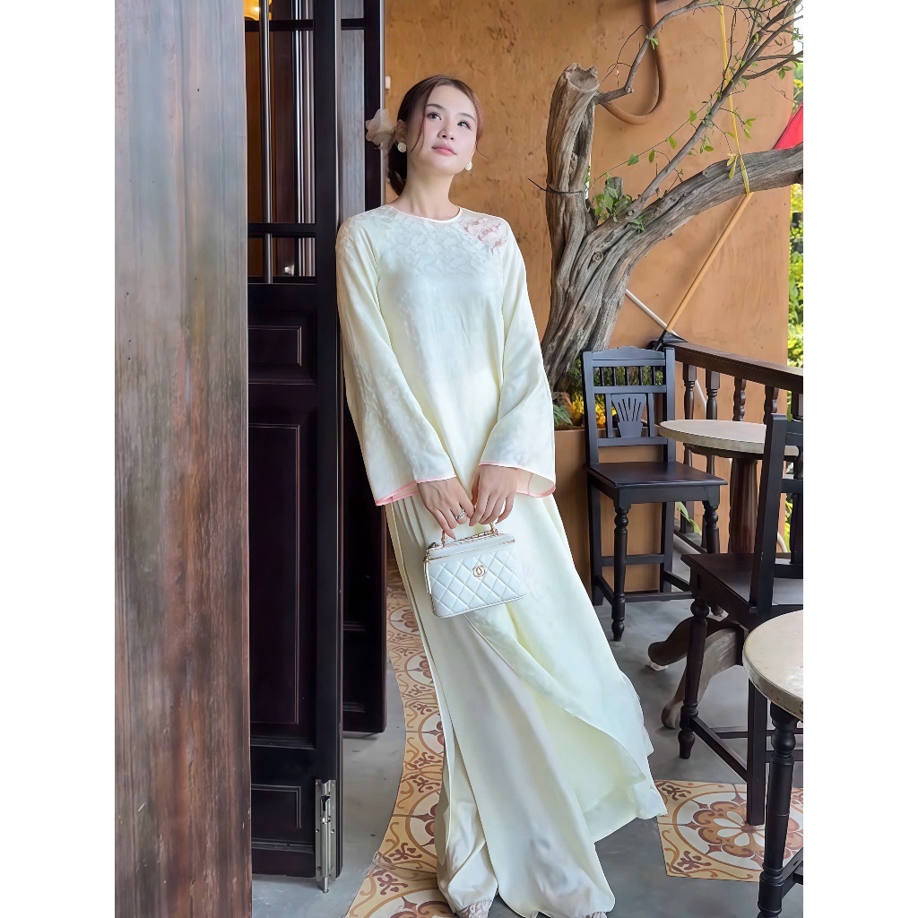 Áo Dài Lụa  Cách Tân Dáng Xưa Thiết Kế Sang Chảnh, Thanh Lịch Cho Nữ Đi Tiệc, Đám Cưới T1496G