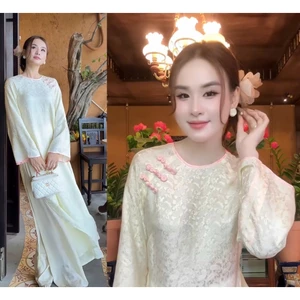 Áo Dài Lụa Cách Tân Dáng Xưa Thiết Kế Sang Chảnh, Thanh Lịch Cho Nữ Đi Tiệc, Đám Cưới T1496G