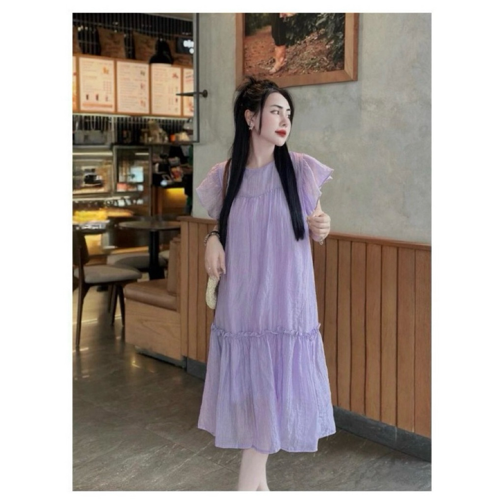 Đầm Bầu Babydoll, Váy Bầu Xinh đi tiệc dáng dài tay ngắn thiết kế xinh xắn thời trang đi dự tiệc
