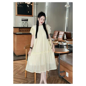 Đầm Bầu Babydoll, Váy Bầu Xinh đi tiệc dáng dài tay ngắn thiết kế xinh xắn thời trang đi dự tiệc
