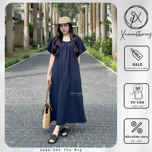 Váy đũi nhật cổ chun - Xuananhthomay