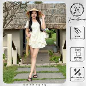 Set áo + chân váy ngắn chấm bi tim - Xuananhthomay