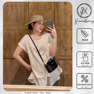 [ S1 ] Set áo + chân váy ngắn chấm bi tim - Xuananhthomay