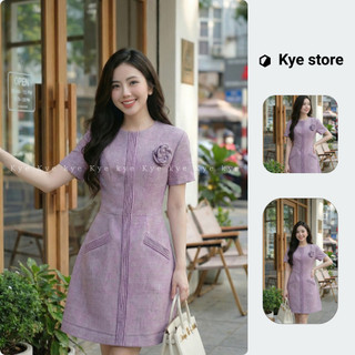 Đầm thiết kế KYE màu tím pastel cao cấp Violet dress