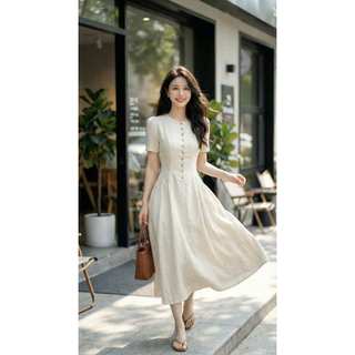 Đầm thiết kế KYE vải xước nhật mặc mát mùa hè Alya dress