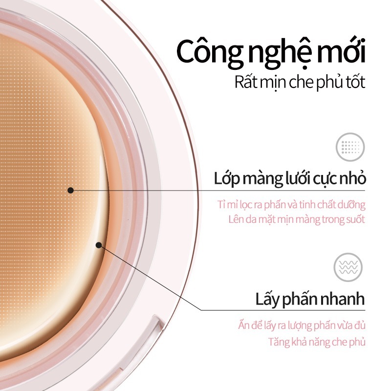 MISTINE Cushion Cầu Vồng Xiêm La 12H – Kiềm Dầu Suốt Ngày, Lâu Trôi, Chống Nước & Mồ Hôi – 1 Hộp Nguyên Bản 13g
