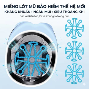Miếng lót giữ độ phồng tóc, thoáng khí giúp tóc bồng bềnh tự nhiên khi mang nón bảo hiểm