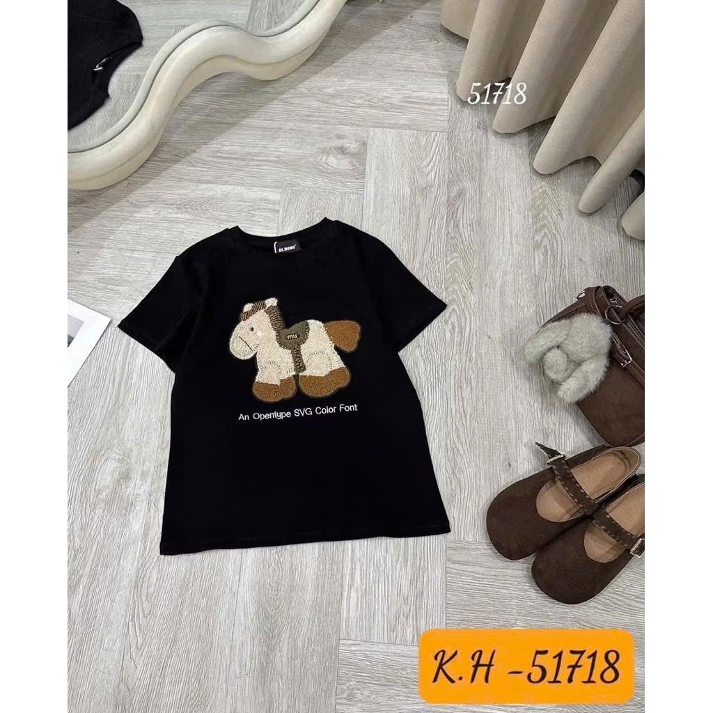 [𝑯𝒂 𝑨𝒏𝒉] Áo Cộc Phông Ngựa Miu QCL1 (47-57kg)