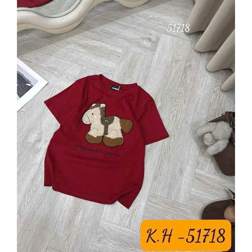 [𝑯𝒂 𝑨𝒏𝒉] Áo Cộc Phông Ngựa Miu QCL1 (47-57kg)