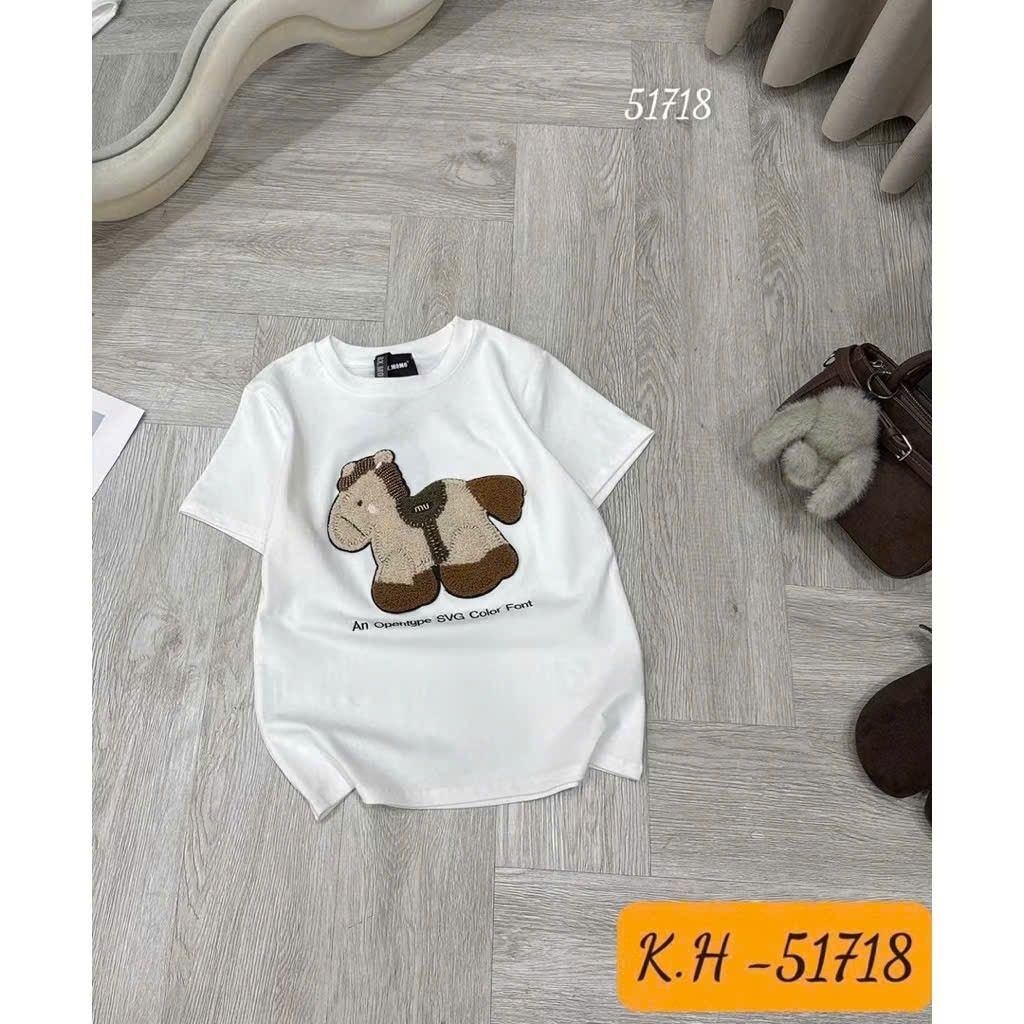 [𝑯𝒂 𝑨𝒏𝒉] Áo Cộc Phông Ngựa Miu QCL1 (47-57kg)